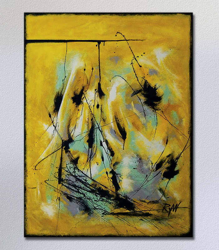 yellow abstract painting